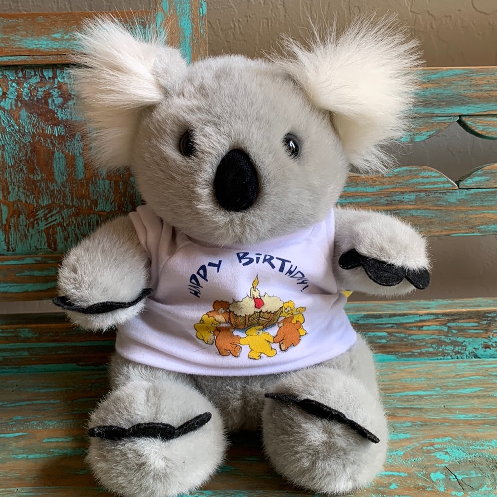 Build-A-Bear Koala Bear Stuffed Animal Plush Happy Birthday Shirt Toy Gift